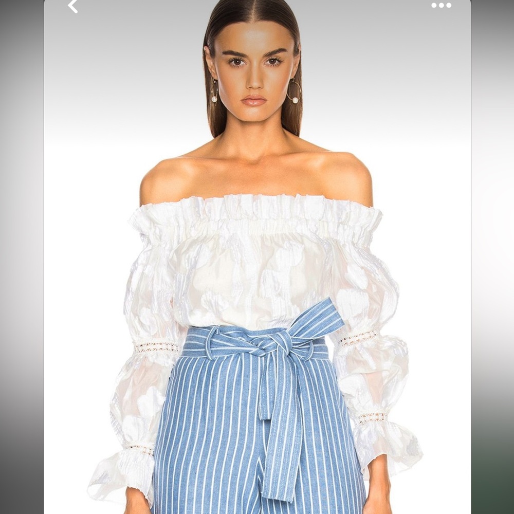 🤩🤩 ALEXIS Raza Off Shoulder Diaphanous Organza Top Size XS